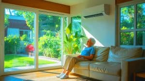Illustration de la vulnérabilité des seniors face à la canicule et l'importance de la climatisation.