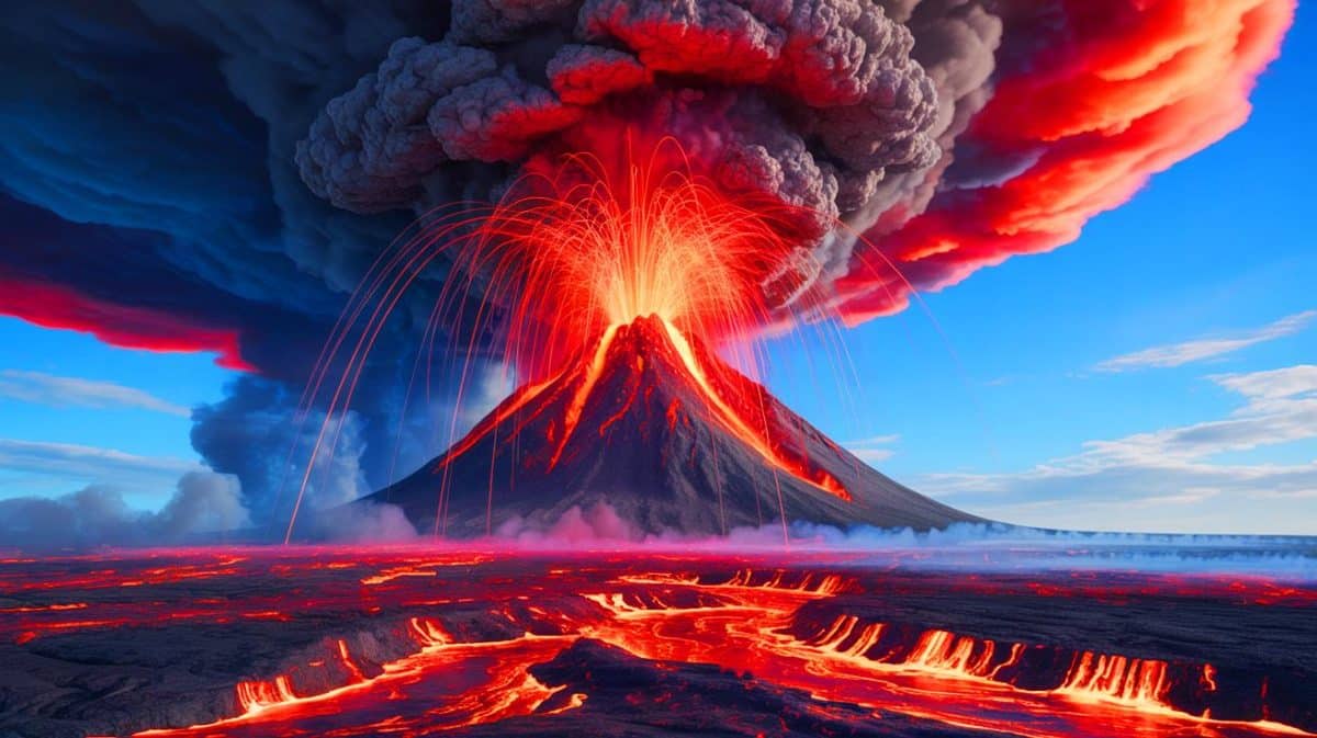 Illustration de l'activité des supervolcans et de leurs impacts climatiques potentiels.