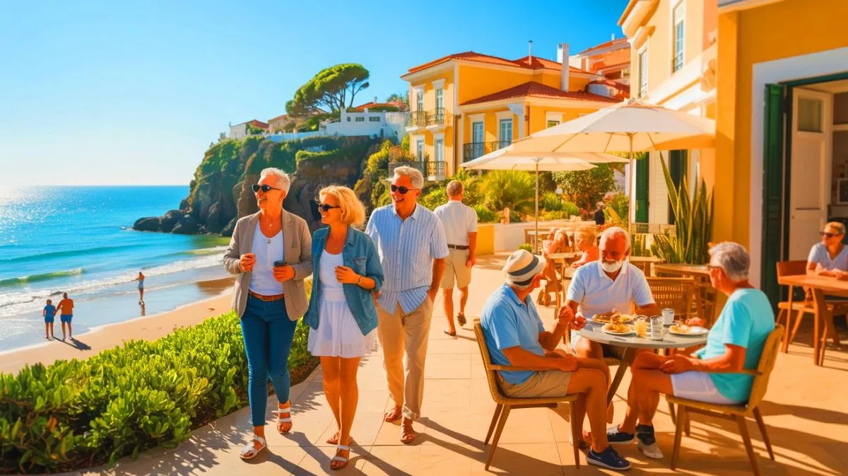 Illustration de l'expatriation des retraités français au soleil et ses défis.