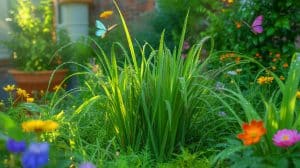 « Une plante contre les moustiques » : elle repousse sans chimie même à 30°C, testée et approuvée Illustration de la citronnelle, plante vivace aux multiples vertus répulsive et médicinale.
