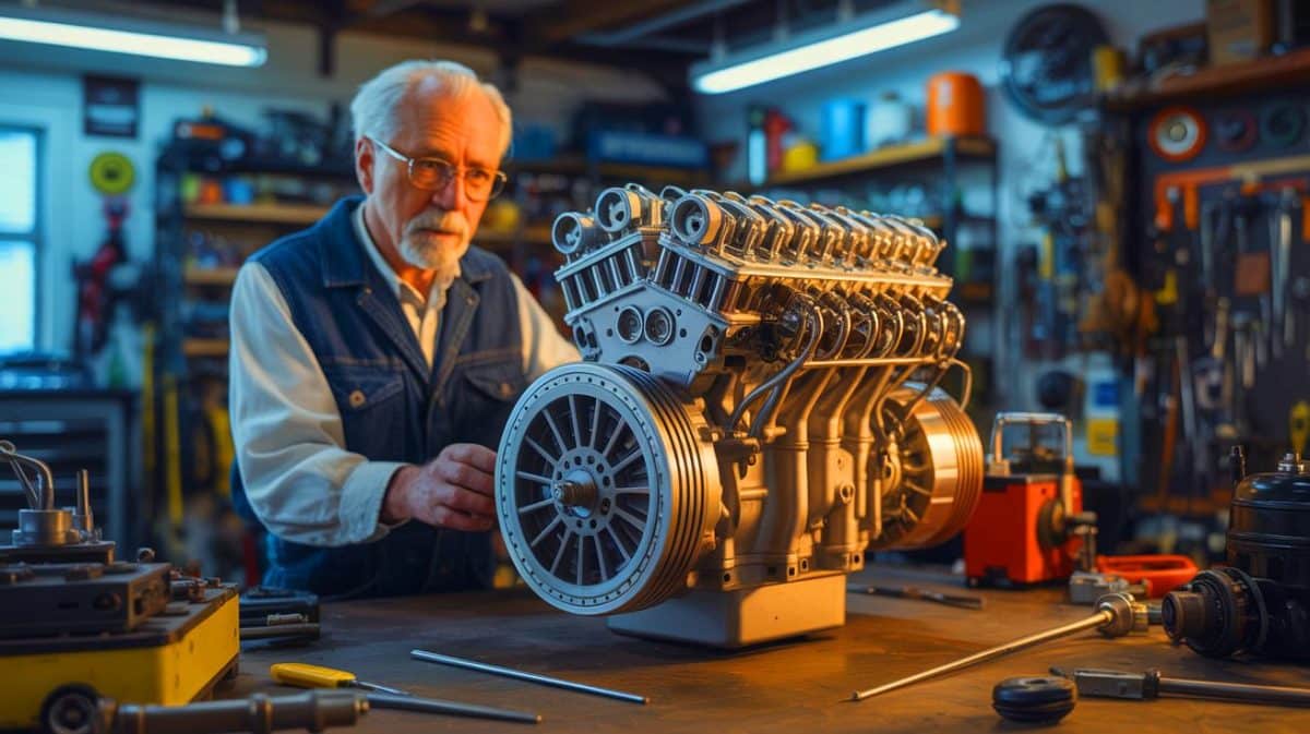 « Mais comment ça marche ? » : le mystère du moteur sans vilebrequin inventé à 81 ans qui intrigue les experts Illustration de l'invention révolutionnaire de Maurice Saint-Germain, un moteur sans vilebrequin.