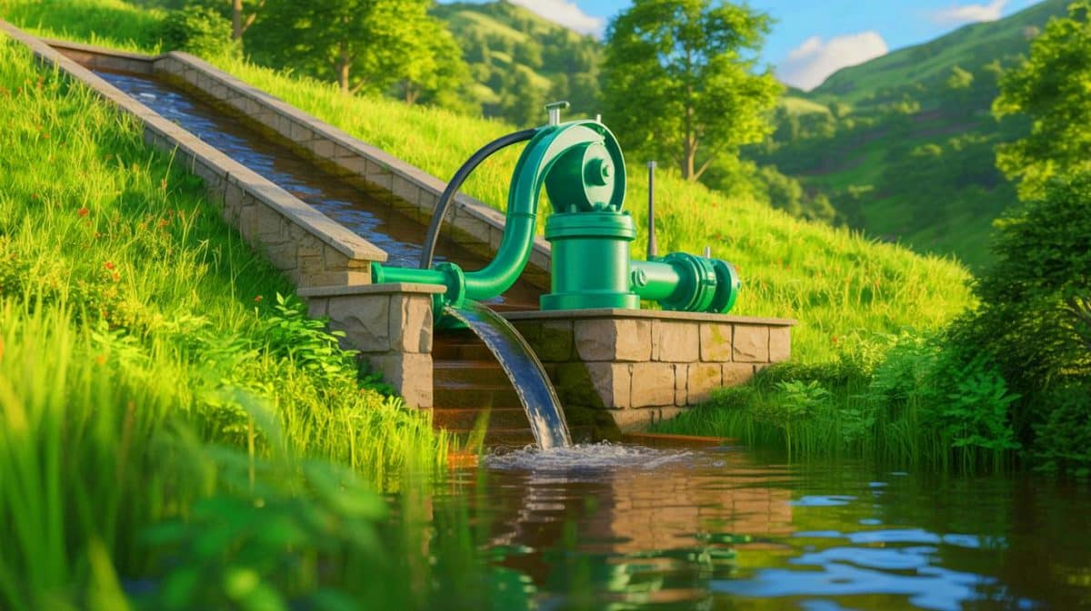 « Cette invention française oubliée depuis 229 ans refait surface » : un moteur qui n’utilise ni essence ni électricité Illustration de l'ingéniosité du bélier hydraulique utilisant la force de l'eau pour pomper sans énergie externe.