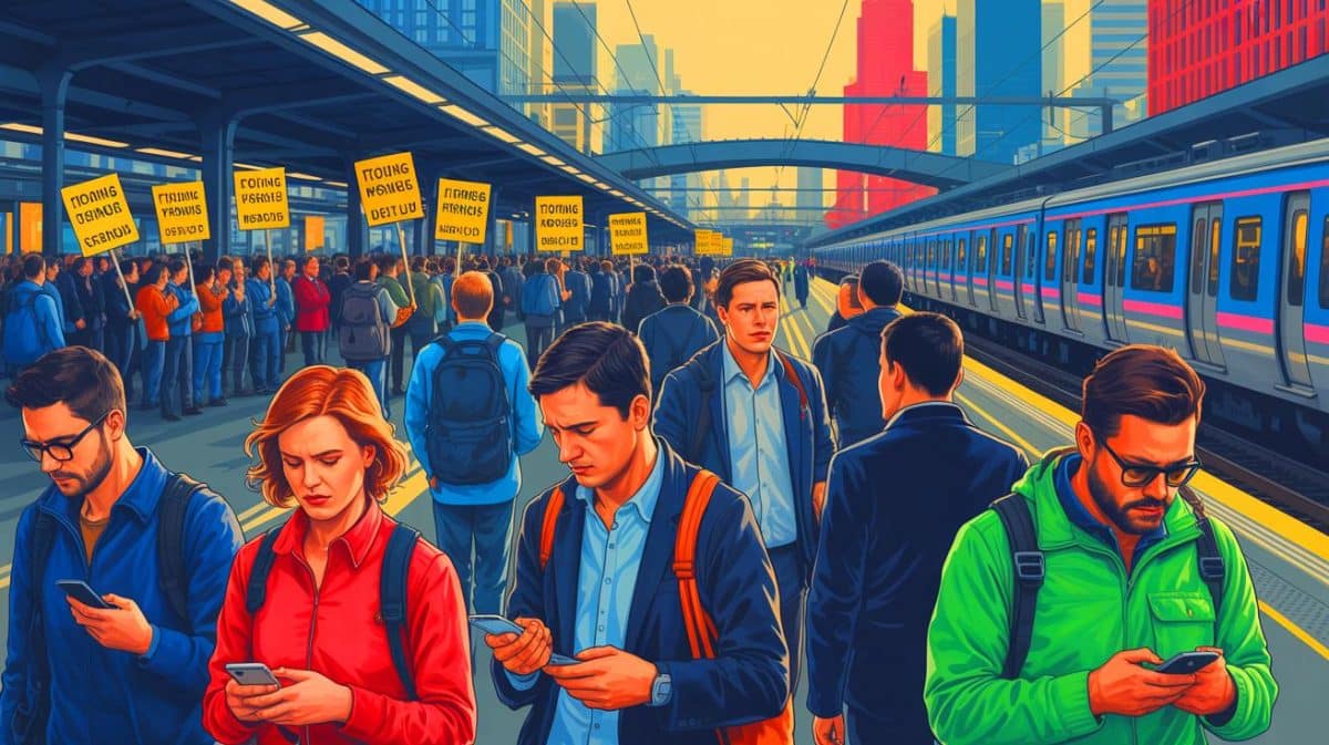 Illustration de la mobilisation des syndicats de transport en réaction aux mesures d'austérité du gouvernement.