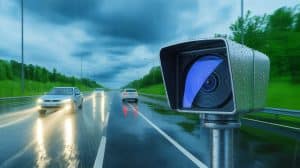 « Radars automatiques : adaptent-ils vraiment leur seuil en cas de pluie ? » : enquête sur l’intelligence (ou non) des contrôles routiers Illustration de l'ajustement des limitations de vitesse par temps de pluie et l'impact sur les radars automatiques.