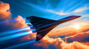 Illustration de la vitesse record atteinte par le X-43A de la NASA grâce à la technologie scramjet.