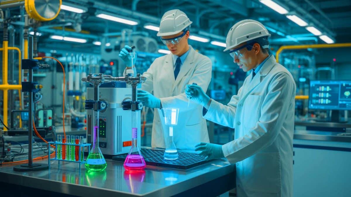 « Le déchet qui devient ressource » : deux ingénieurs transforment les sels industriels en réactifs utiles pour la chimie verte Illustration de la transformation des déchets salins en réactifs chimiques réutilisables par des ingénieurs innovants.