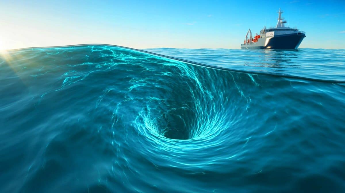 « Un trou gravitationnel découvert dans l’océan Indien » : une anomalie géante des profondeurs de la Terre inquiète les scientifiques Illustration de l'anomalie gravitationnelle sous l'océan Indien.