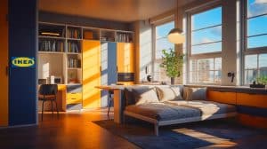 « Quand IKEA réinvente l’habitat citadin » : focus sur SmartSpace, la nouvelle vague de meubles qui s’adaptent à la vie moderne Illustration de la gamme SmartSpace d'IKEA optimisant les petits espaces urbains.