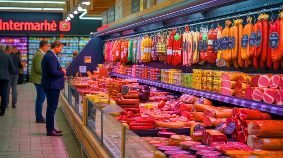 « Offre charcuterie Intermarché » : ce week-end, une réduction choc annoncée à 50 € pour vos repas en famille Illustration de l'offre spéciale charcuterie proposée par Intermarché pour soutenir les producteurs locaux.