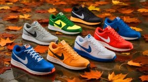 Illustration de la nouvelle collection de sneakers automnales de Nike alliant innovation et durabilité.