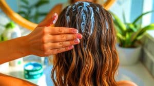 Illustration de l'utilisation du bicarbonate de soude pour atténuer les cheveux blancs.