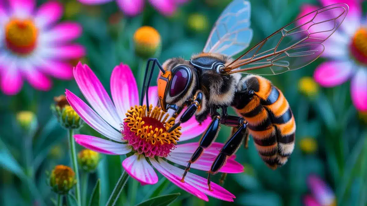 Illustration de chercheurs du MIT développant un insecte robotique inspiré des abeilles.
