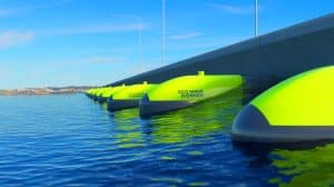 « Le futur de l’énergie se joue en mer » : Eco Wave mise sur les vagues pour alimenter 60 000 foyers en électricité verte Illustration de flotteurs côtiers utilisés par Eco Wave Power pour générer de l'électricité à partir des vagues.
