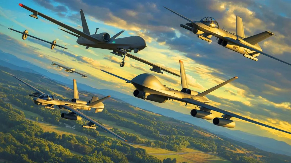 Illustration de l'interception de drones en Pologne par les forces de l'Otan.