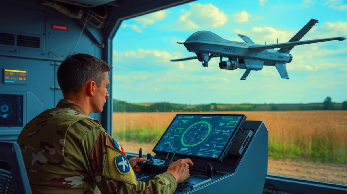 « La France accélère la formation au pilotage de drones » : dans la Marne, des soldats préparent déjà les conflits de demain Illustration de la formation des soldats français au pilotage de drones militaires dans la Marne.