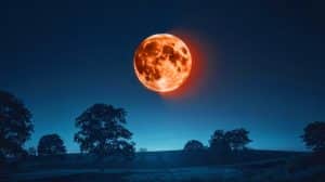 Illustration de l'éclipse lunaire cuivrée du 7 septembre visible dans plusieurs régions.