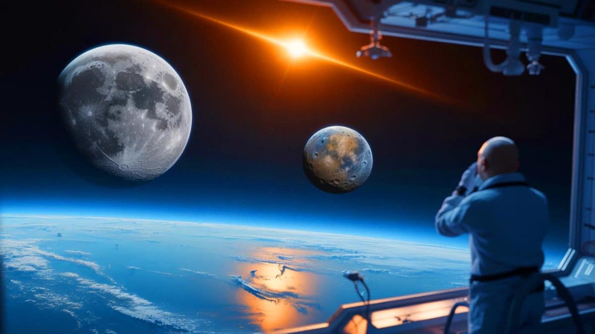 « La Terre aurait une deuxième Lune depuis 60 ans » : un quasi-satellite resté invisible jusqu’à aujourd’hui intrigue les astronomes Illustration de la découverte du quasi-satellite 2025 PN7 autour de la Terre.