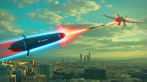 Illustration de la technologie Sky Sphere et CICADA eMissile conçue pour neutraliser les drones.