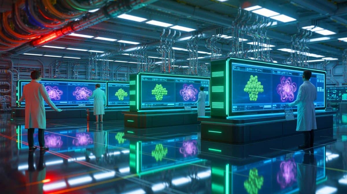 « LQMs contre LLMs : l’intelligence artificielle quantique change les règles » : calcul, cryptographie et navigation sans GPS expliqués Illustration de la convergence entre intelligence artificielle et technologies quantiques pour des avancées scientifiques révolutionnaires.
