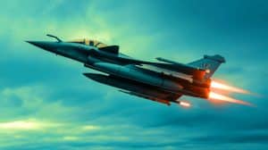 Illustration de Rafale équipé de missiles nucléaires hypersoniques pour renforcer la dissuasion française.