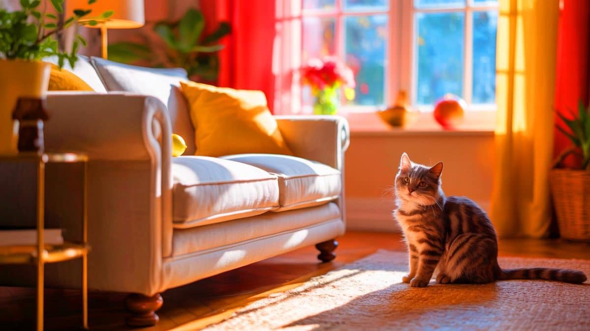 « Un chiffon imbibé de citron » : découvrez cette astuce incroyable qui protège vos canapés des griffes des chats Illustration de l'utilisation du citron pour éloigner les chats des canapés.
