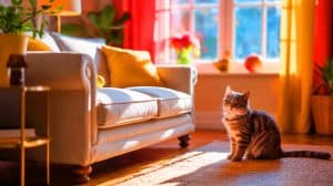 « Un chiffon imbibé de citron » : découvrez cette astuce incroyable qui protège vos canapés des griffes des chats Illustration de l'utilisation du citron pour éloigner les chats des canapés.
