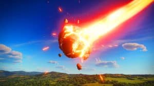 Illustration de l'explosion d'un astéroïde au-dessus de la France en 2023.