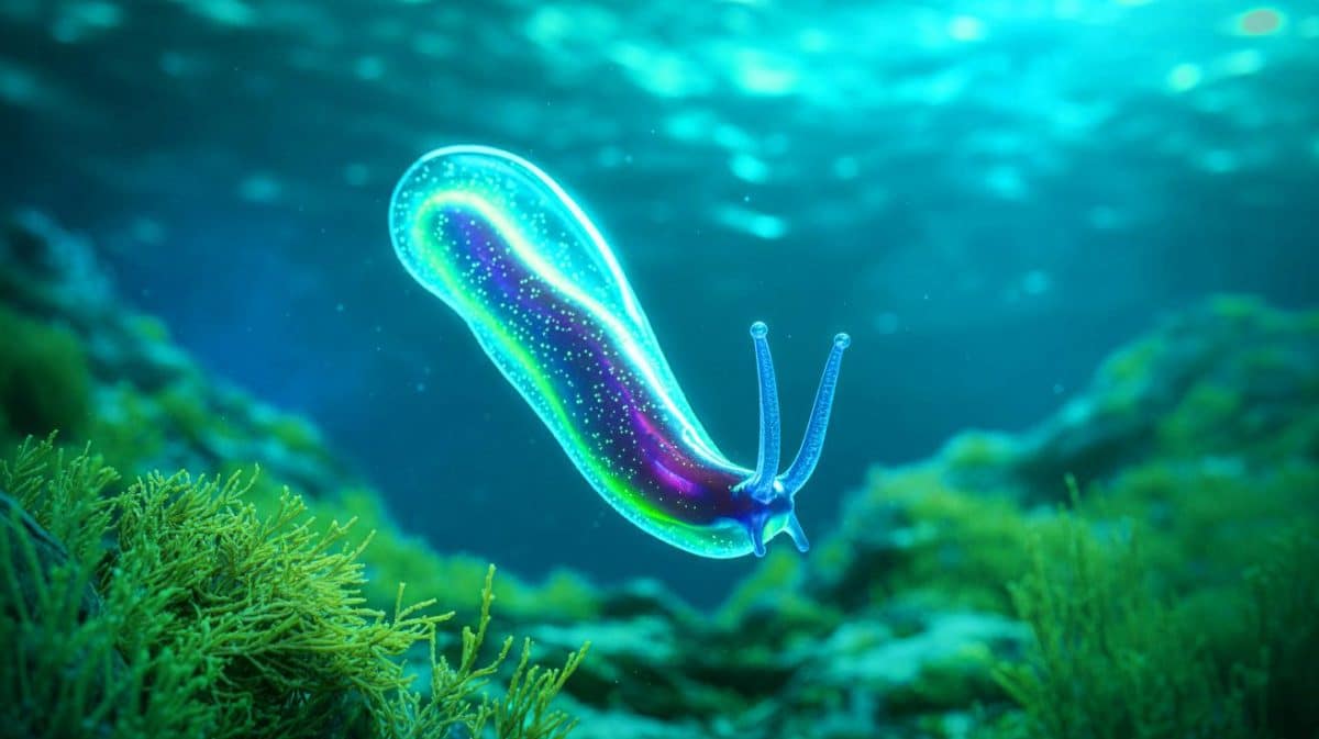 « Une limace de mer au look alien observée au Royaume-Uni » : une découverte inédite qui intrigue biologistes et plongeurs Illustration de la diversité et de la complexité de la vie marine à travers l'art et la recherche scientifique.