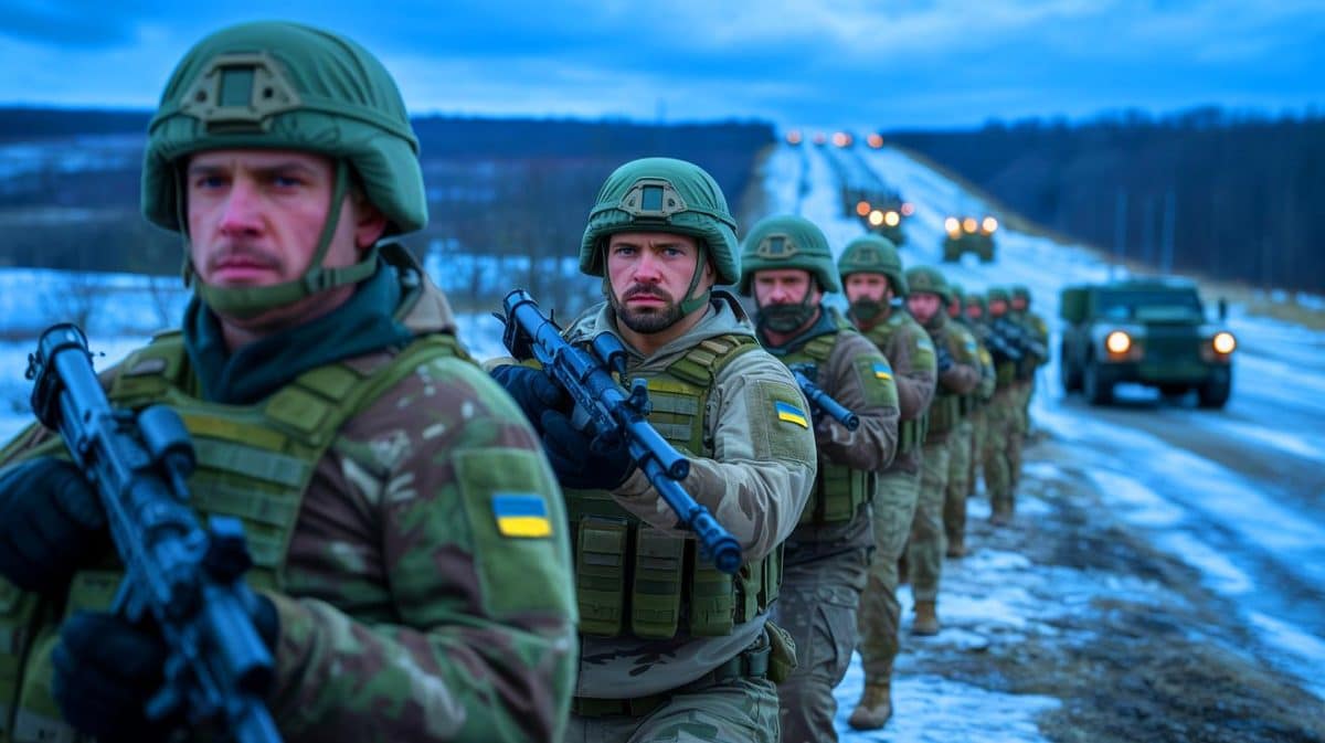 Illustration de la résistance ukrainienne face à l'avancée des forces russes.