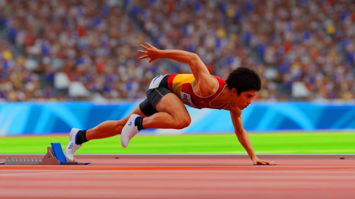 « Un Japonais pulvérise le record du 100 m à quatre pattes » : un exploit unique qui fascine les spectateurs et le monde entier Illustration de Ryusei Yonee courant à quatre pattes pour battre le record du 100 mètres.