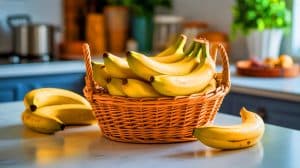 « Voici l’astuce qui stoppe le noircissement » : un vendeur de fruits révèle sa méthode simple pour garder les bananes jaunes plus longtemps Illustration de l'astuce pour prolonger la fraîcheur des bananes grâce au film plastique.