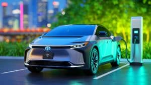 « Toyota dévoile la première voiture électrique à batterie solide » : une innovation majeure qui pourrait révolutionner l’automobile mondiale Illustration de la collaboration entre Toyota et Sumitomo pour le développement de batteries tout-solide.