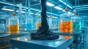 « Transformer un déchet toxique en énergie propre » : la découverte scientifique qui pourrait révolutionner les batteries et les carburants Illustration de la transformation du bio-tar en bio-carbone pour des solutions énergétiques et environnementales innovantes.