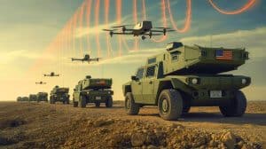 « La cope cage devient essentielle » : les États-Unis équipent 1 500 blindés d’un système anti-drones inédit Illustration de la modernisation des blindés américains avec des systèmes de protection anti-drones.