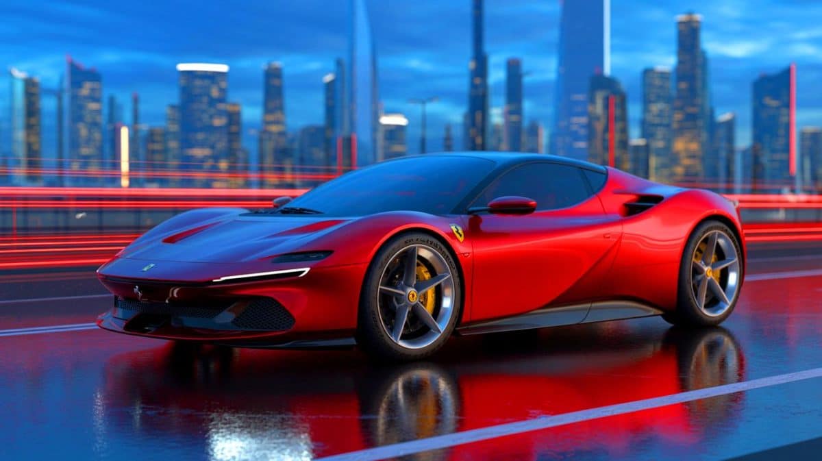 « Ferrari dévoile Elettrica » : la supercar électrique de plus de 1 000 chevaux qui redéfinit la performance automobile Illustration de la première voiture entièrement électrique de Ferrari, l'Elettrica, avec un design innovant et une puissance impressionnante.