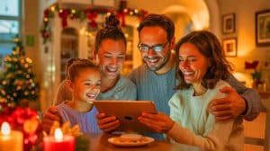 Illustration de la distribution de la prime de Noël à des millions de foyers modestes en France.