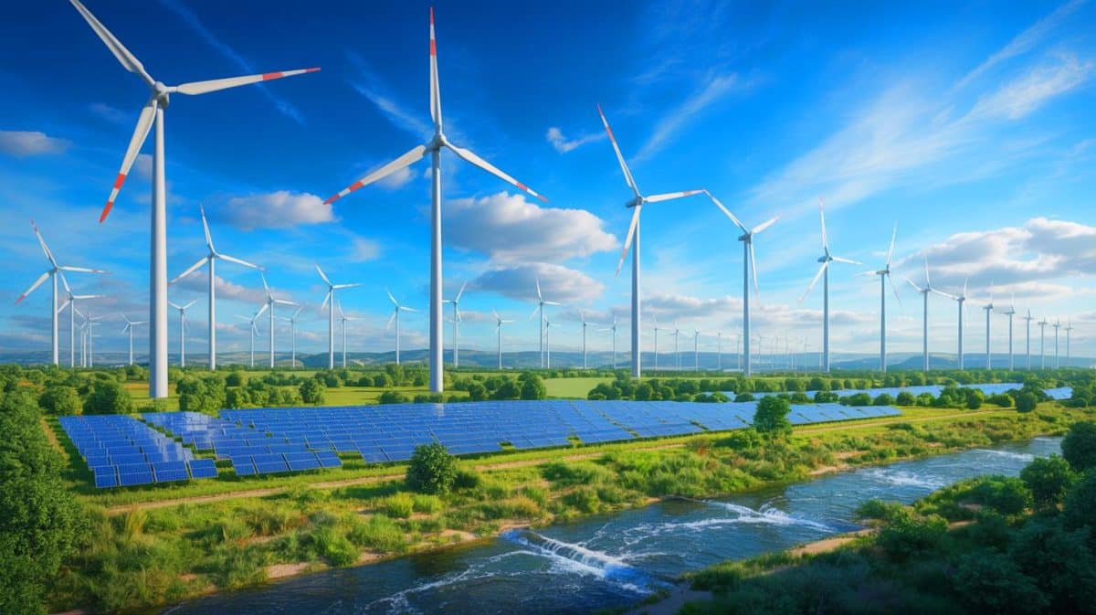 Le Grand Est et les Hauts-de-France : comment ces régions dominent la production d’énergies renouvelables en France Illustration de la domination du Grand Est et des Hauts-de-France dans la production d'énergies renouvelables.