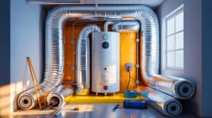 Les plombiers révèlent une astuce efficace pour réduire votre facture d’électricité et alléger votre budget mensuel Illustration de l'isolation d'un chauffe-eau pour réduire la consommation d'énergie électrique.