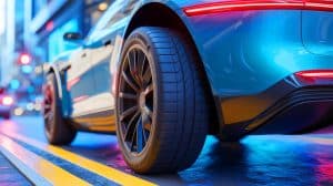 Les pneus des voitures électriques : un défi financier inattendu qui bouleverse l’économie des conducteurs Illustration de l'impact économique des pneus sur les voitures électriques.