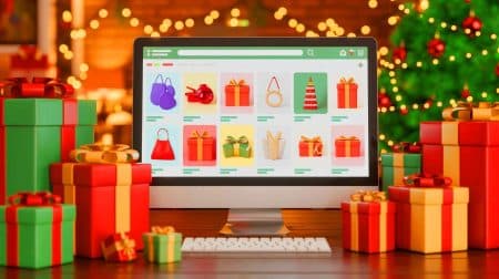 Achats en ligne : astuces simples pour économiser sur vos cadeaux de Noël et alléger votre budget familial Illustration de l'optimisation des achats en ligne pour les cadeaux de Noël.