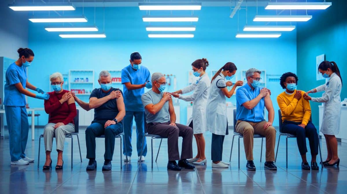 Vaccination grippale et Covid-19 : protégez vos proches avant les fêtes de Noël avec un geste préventif essentiel Illustration de l'importance de la vaccination contre la grippe et le Covid-19 avant les fêtes de fin d'année.