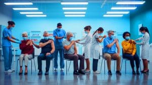 Illustration de l'importance de la vaccination contre la grippe et le Covid-19 avant les fêtes de fin d'année.