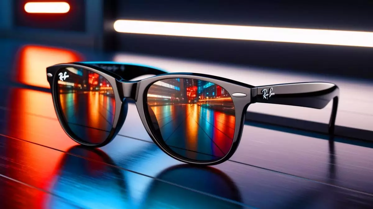 Illustration de lunettes Ray-Ban intelligentes de Meta avec fonctionnalités AI activées par défaut (création par IA, illustration non réaliste). Crédit : Ideogram.