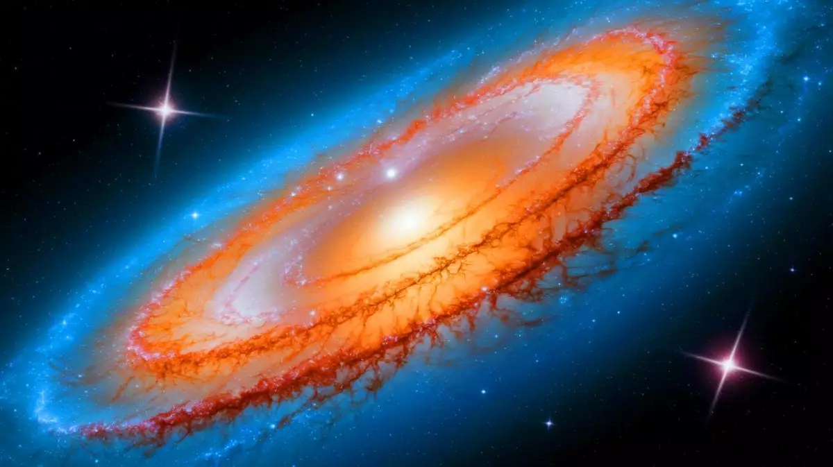 Illustration de la tension de Hubble et de l'expansion de l'Univers (création par IA, illustration non réaliste). Crédit : Ideogram.