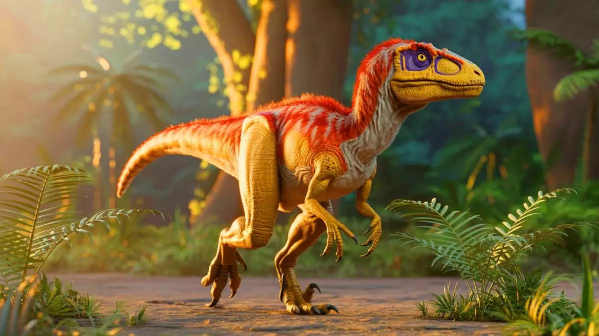 Illustration de Maleriraptor kuttyi, un dinosaure prédateur découvert en Inde. Image réalisée par IA.