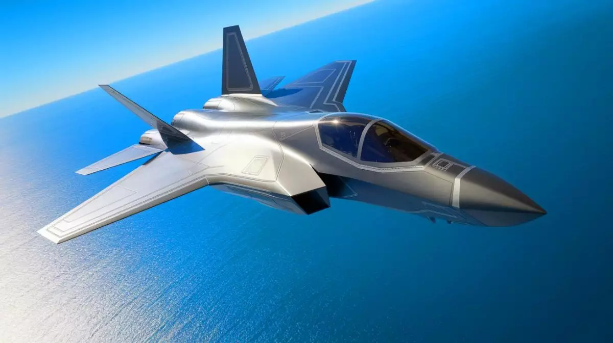 Illustration de l'avion de chasse britannique Tempest de sixième génération en vol (création par IA, illustration non réaliste). Crédit : Ideogram.