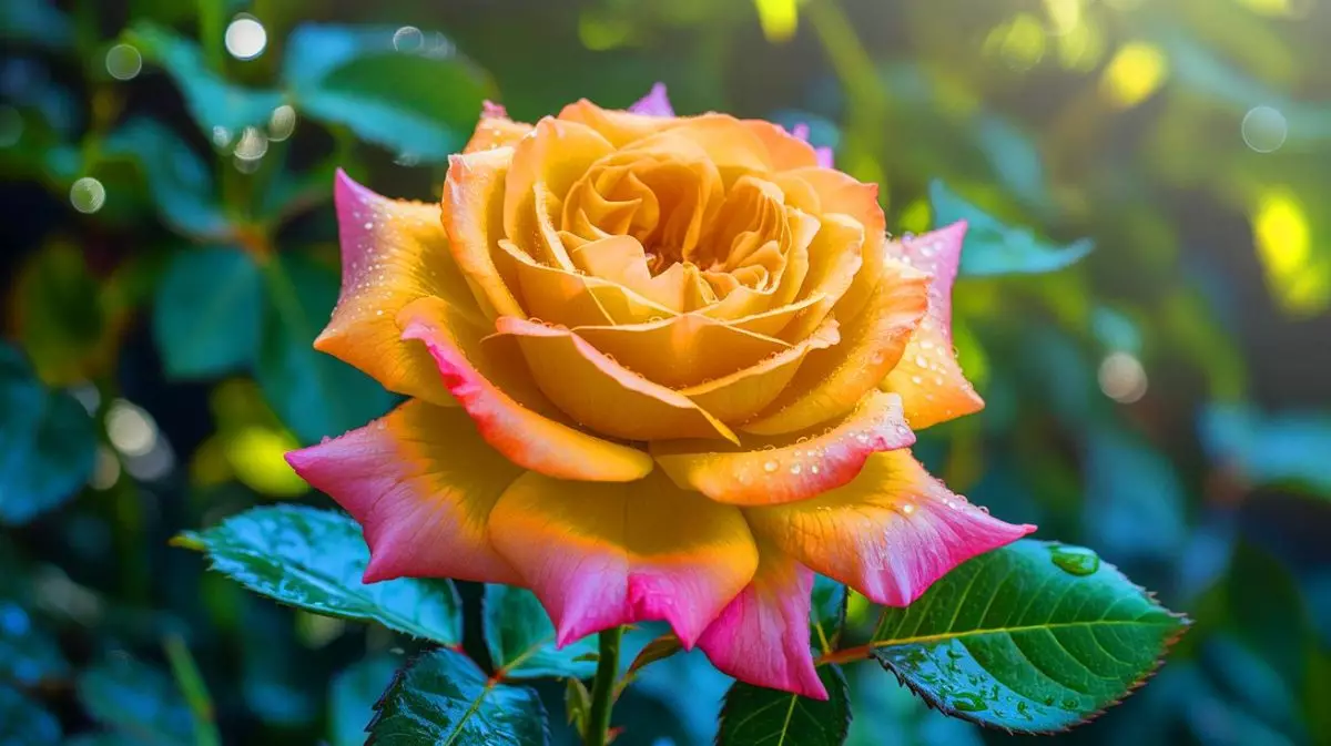 Illustration de l'ancêtre jaune des roses modernes découvert par des chercheurs (création par IA, non réaliste). Crédit : Ideogram
